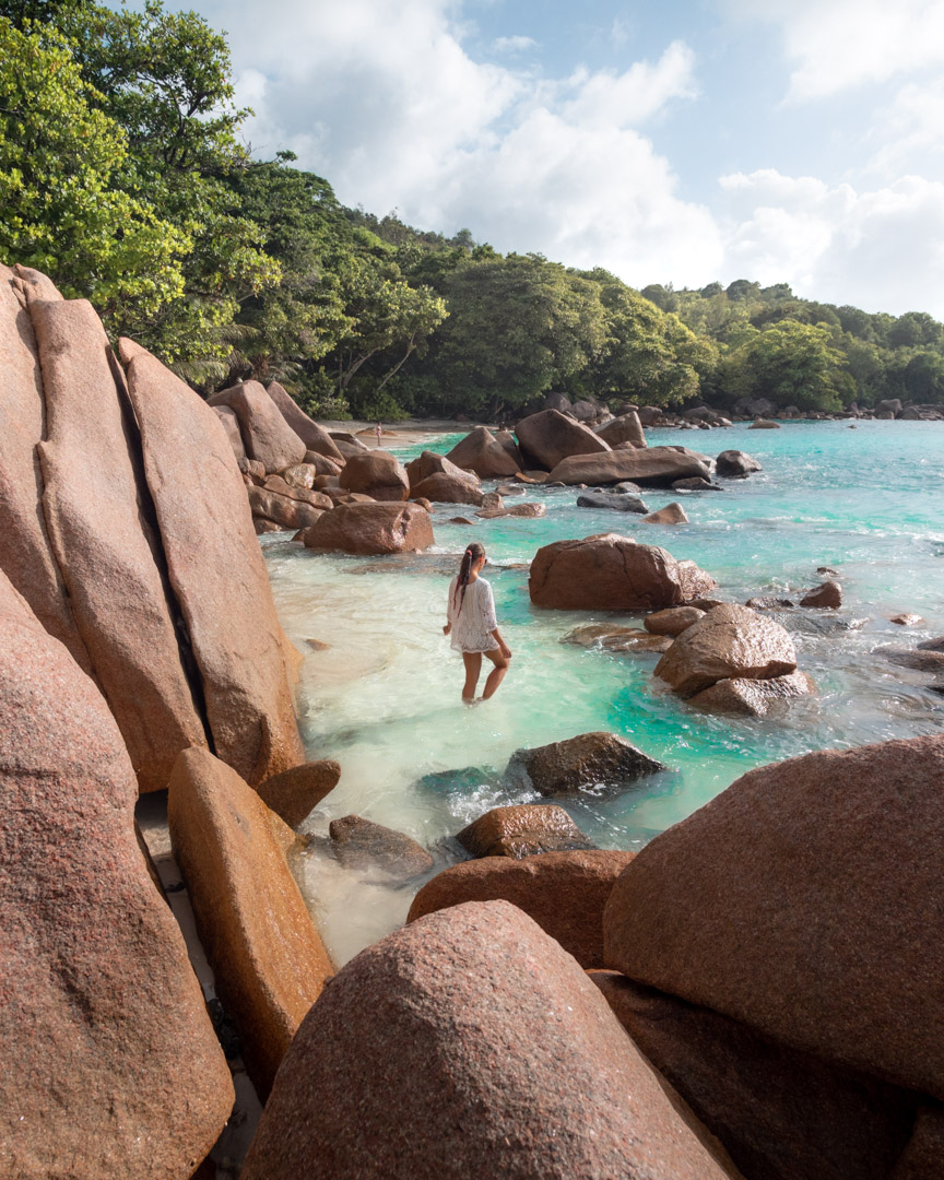 The colour of the water at Anse Lazio on Praslin in Seychelles