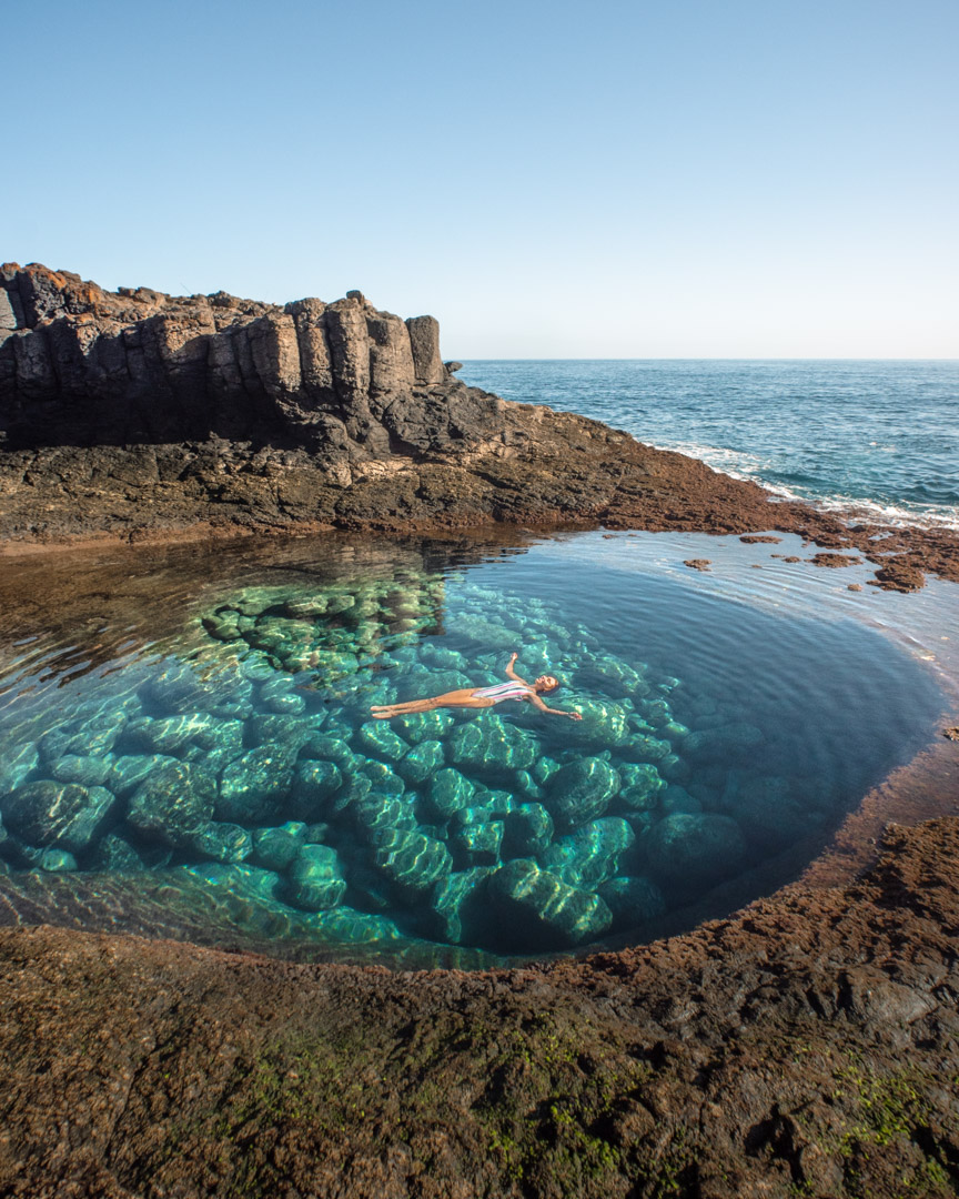 Swimming in the natural pool near Rosario