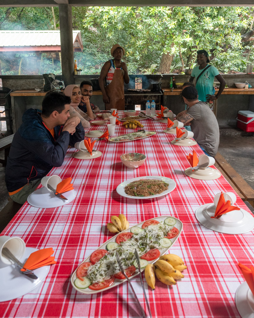 The lunch at Curieuse Island