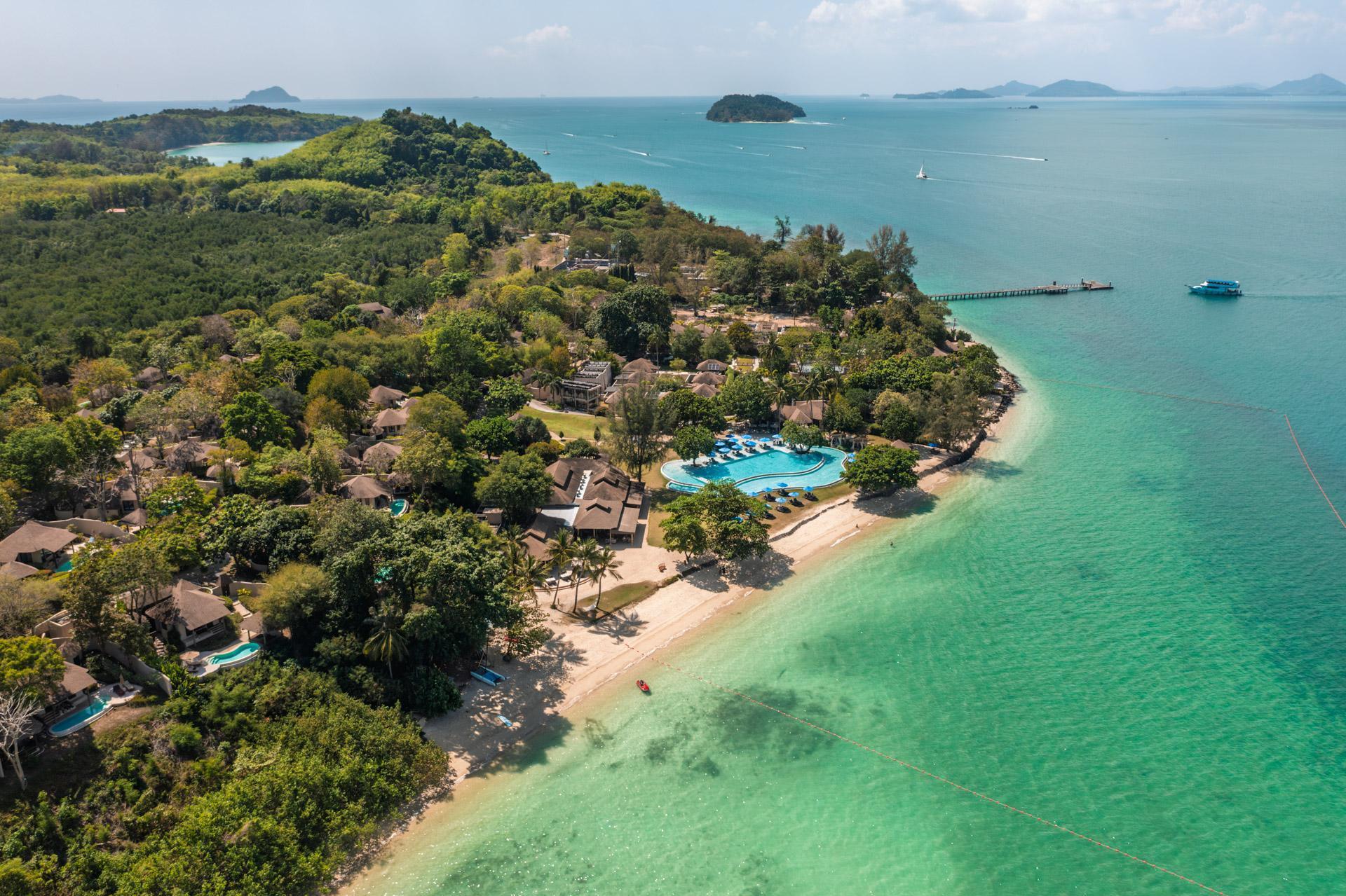 Drone perspective of Naka Island