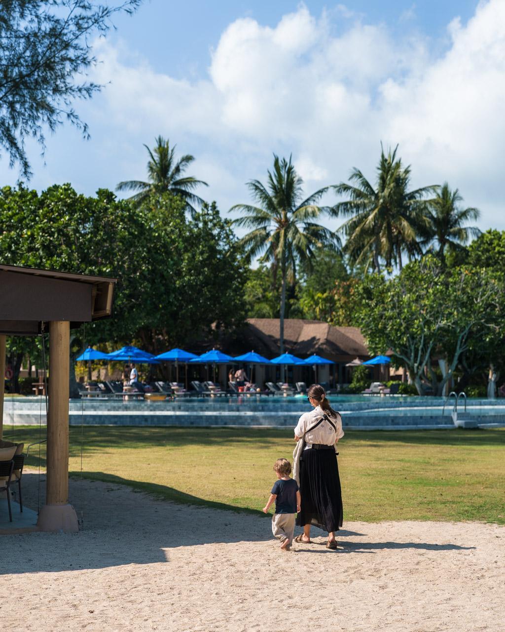 Victoria and Adrian at The Naka Island, close to the pool