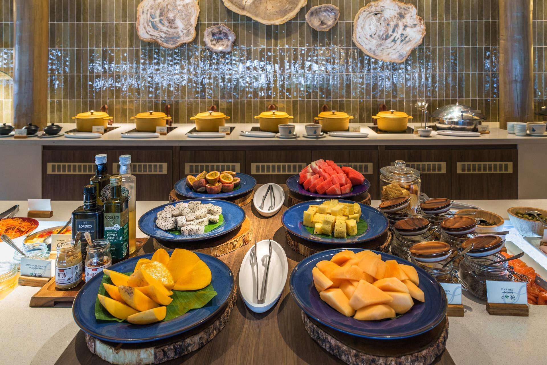 The breakfast buffet at The Naka Island