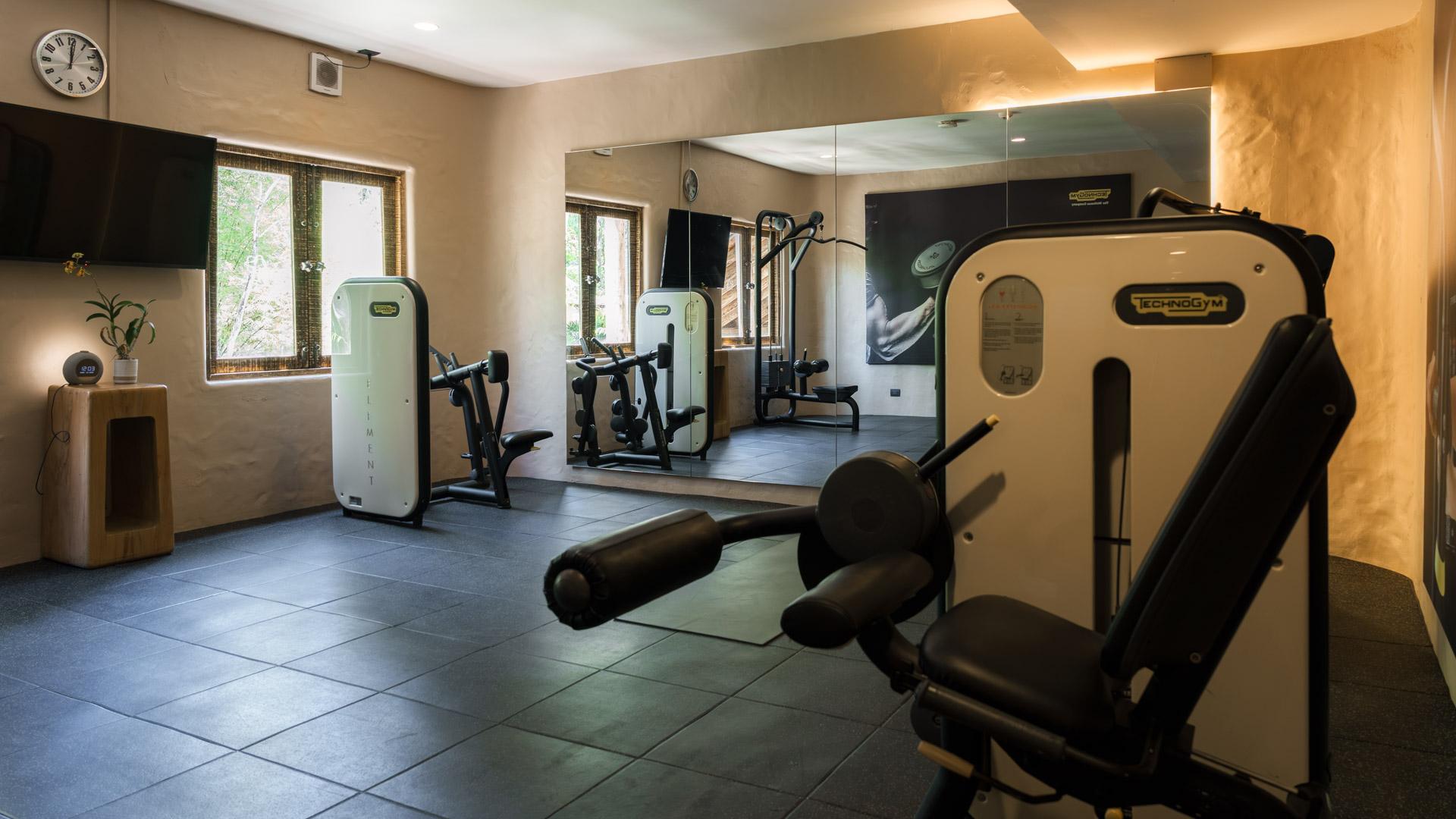 A dedicated weight machine room