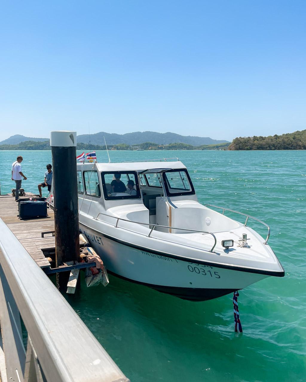 Arrival by speedboat at the Naka Island pier