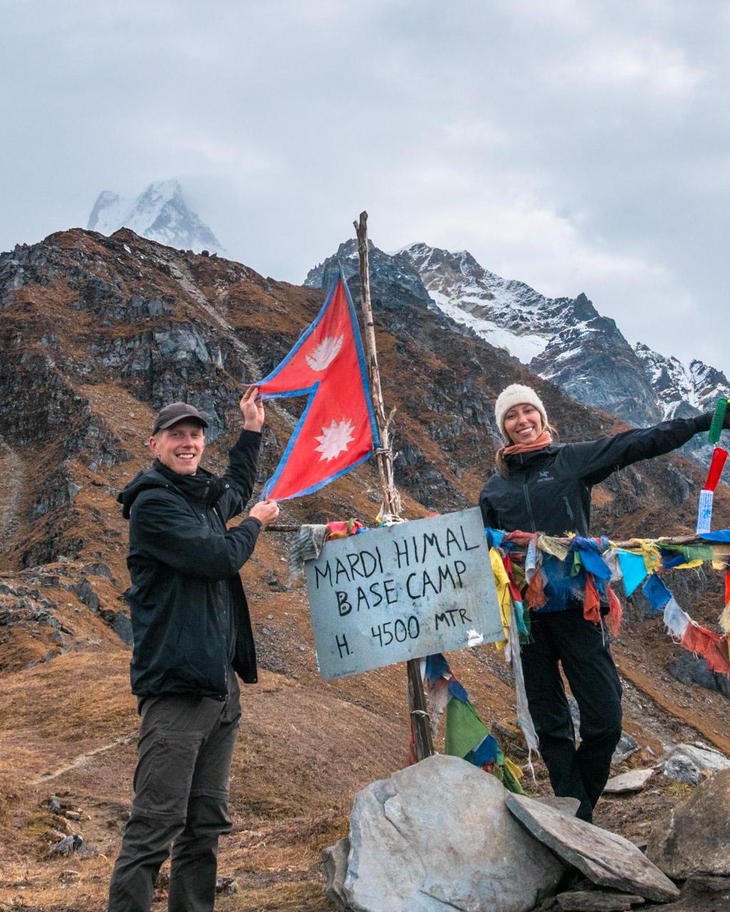 Alex and Victoria at the Mardi Himal Base Camp in Nepal