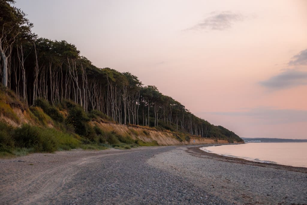 Sunset at the beach in Nienhäger Holz