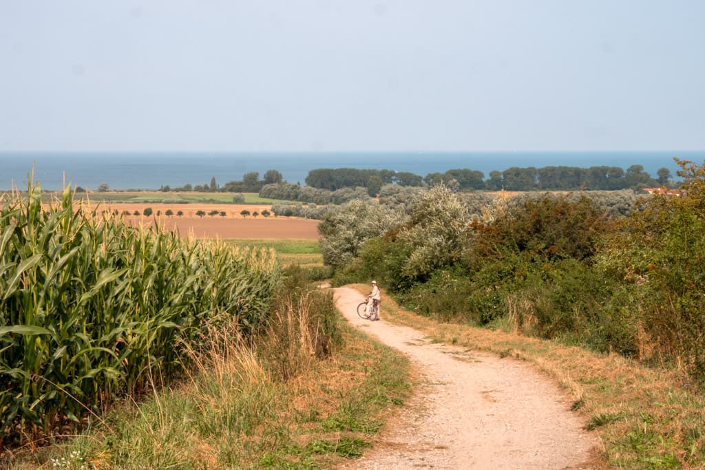 Cycling on a hiking trail to the Buk Lighthouse near Kühlungsborn