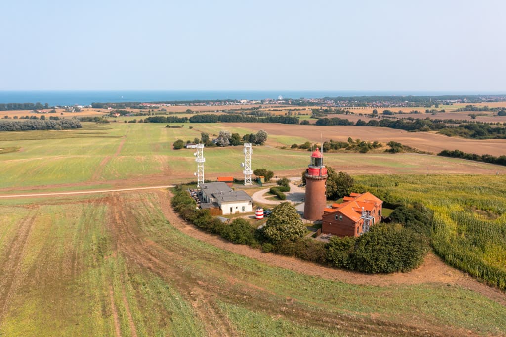 The Buk Lighthouse as seen from a drone perspective