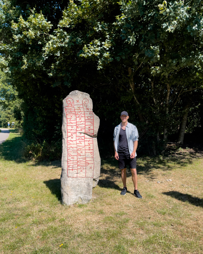 Alex and the Stone of Eric (the replica)