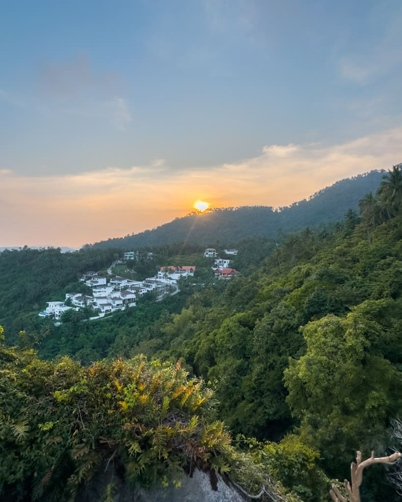 The view west towards the sunset from Overlap Stone 1