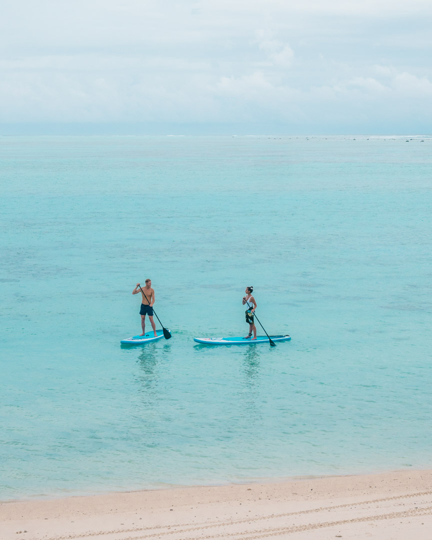 Stand up paddle boarding at Pacific Resort Aitutaki