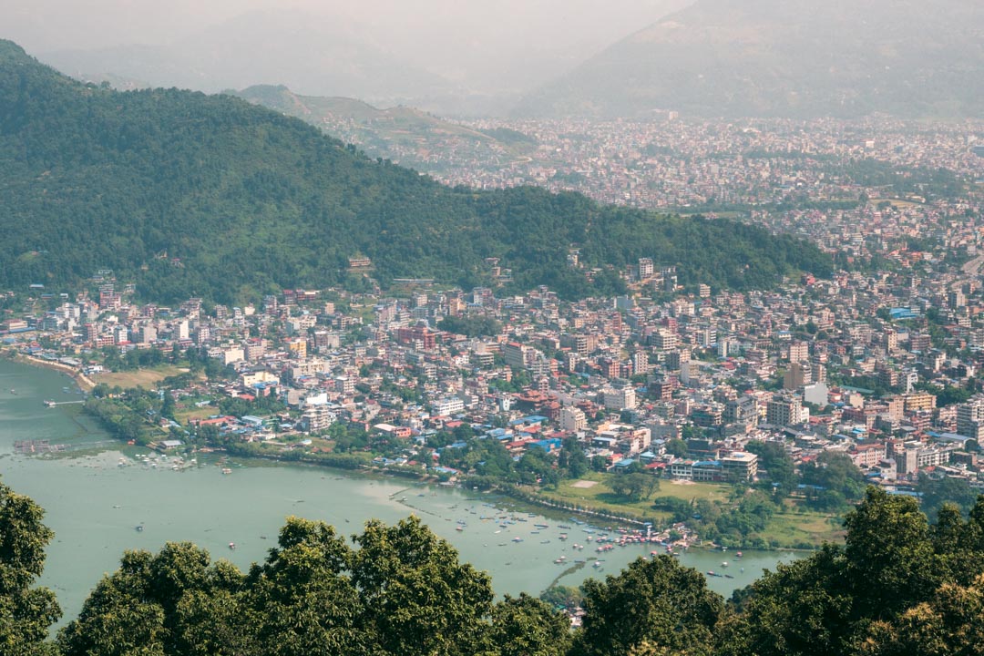 View from Peace Pagoda in Pokhara