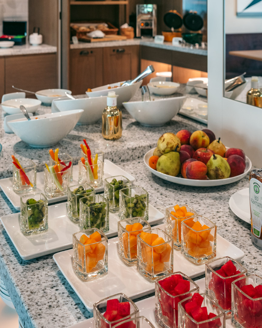 Fruit-section at the breakfast buffet