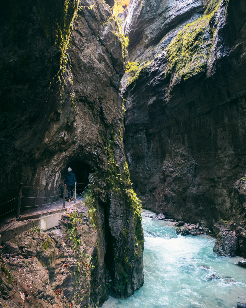 Narrower part of the Partnachklamm hike