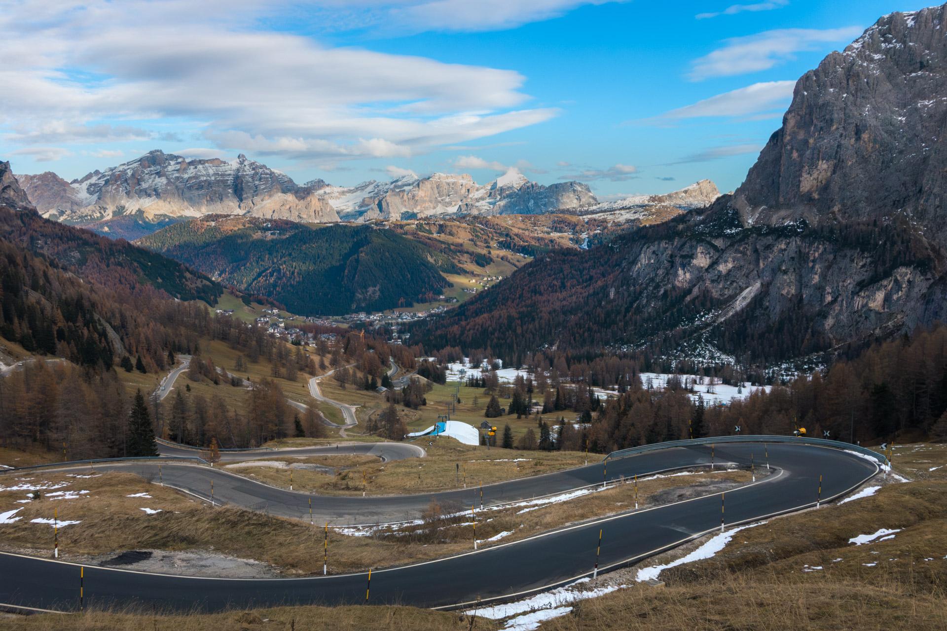 Alta Badia seen from Passo Gardena