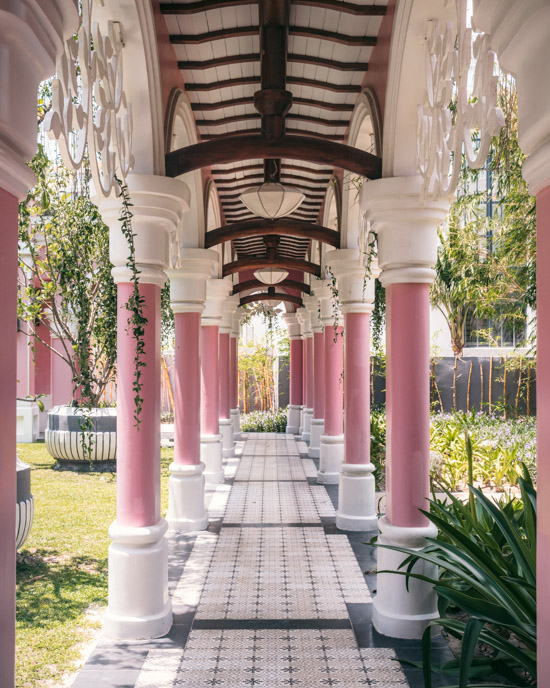 Pink way through the resort