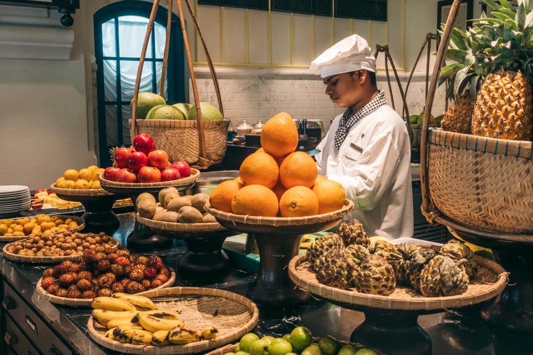 Fruit at breakfast buffet