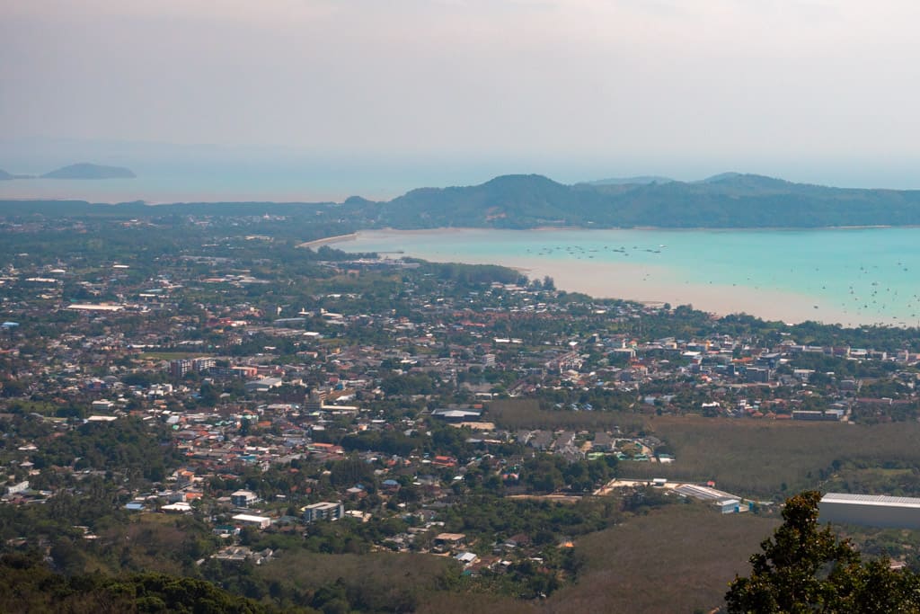 Chalong Bay and part of Phuket Town from Big Buddha