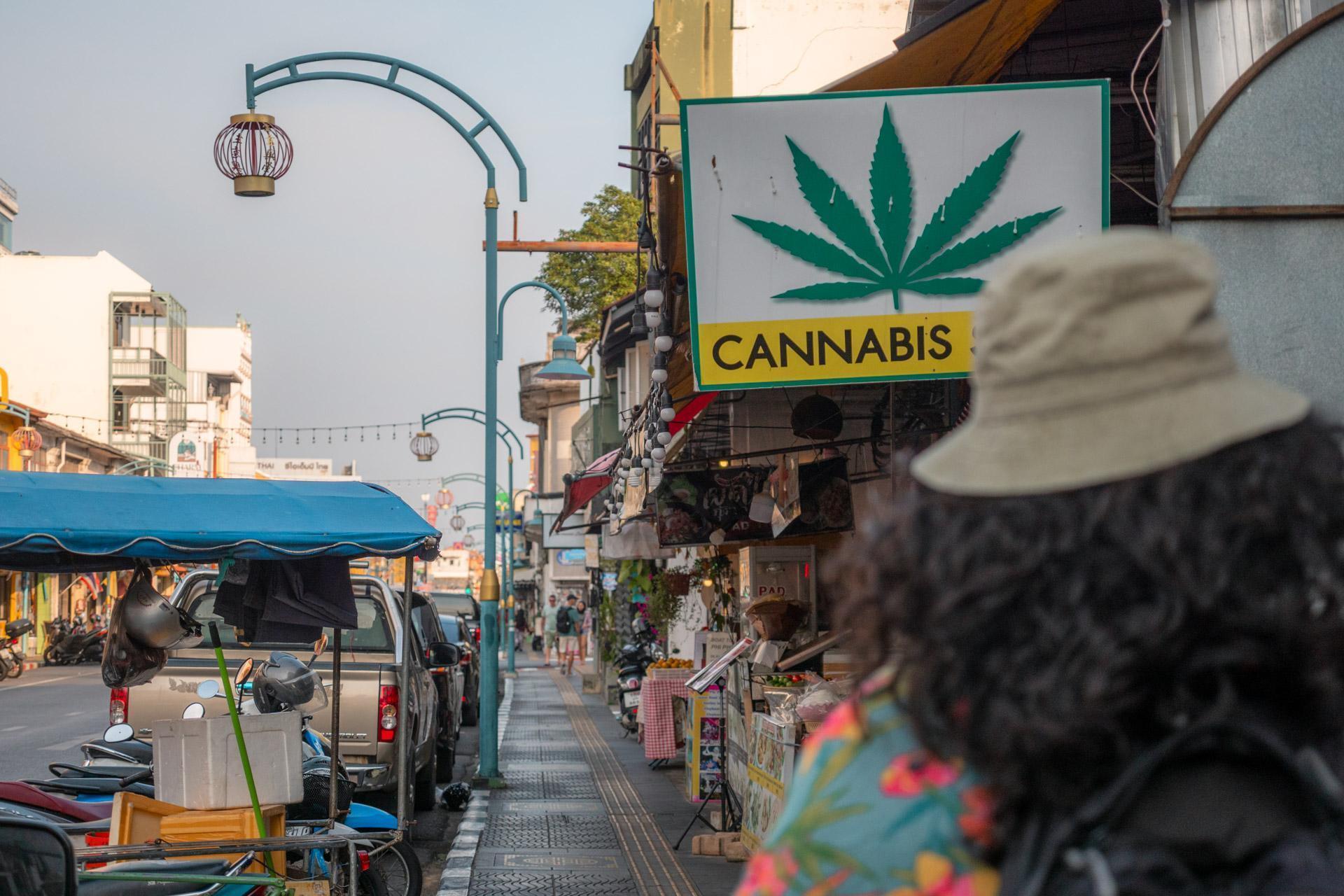Cannabis shop in Phuket's old town