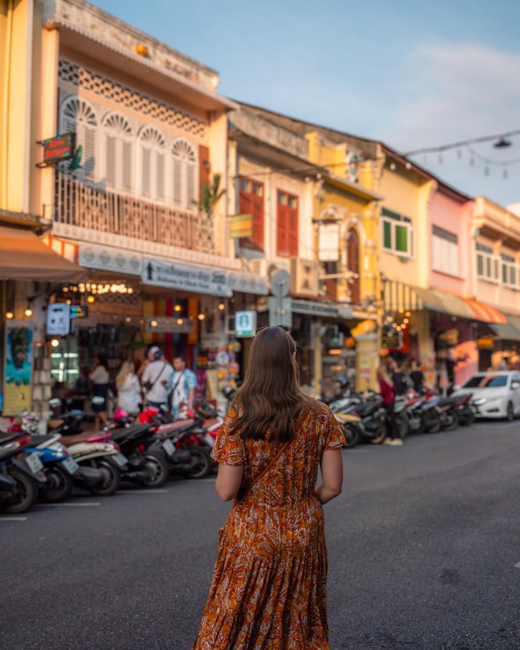 Victoria in Phuket Old Town at sunset