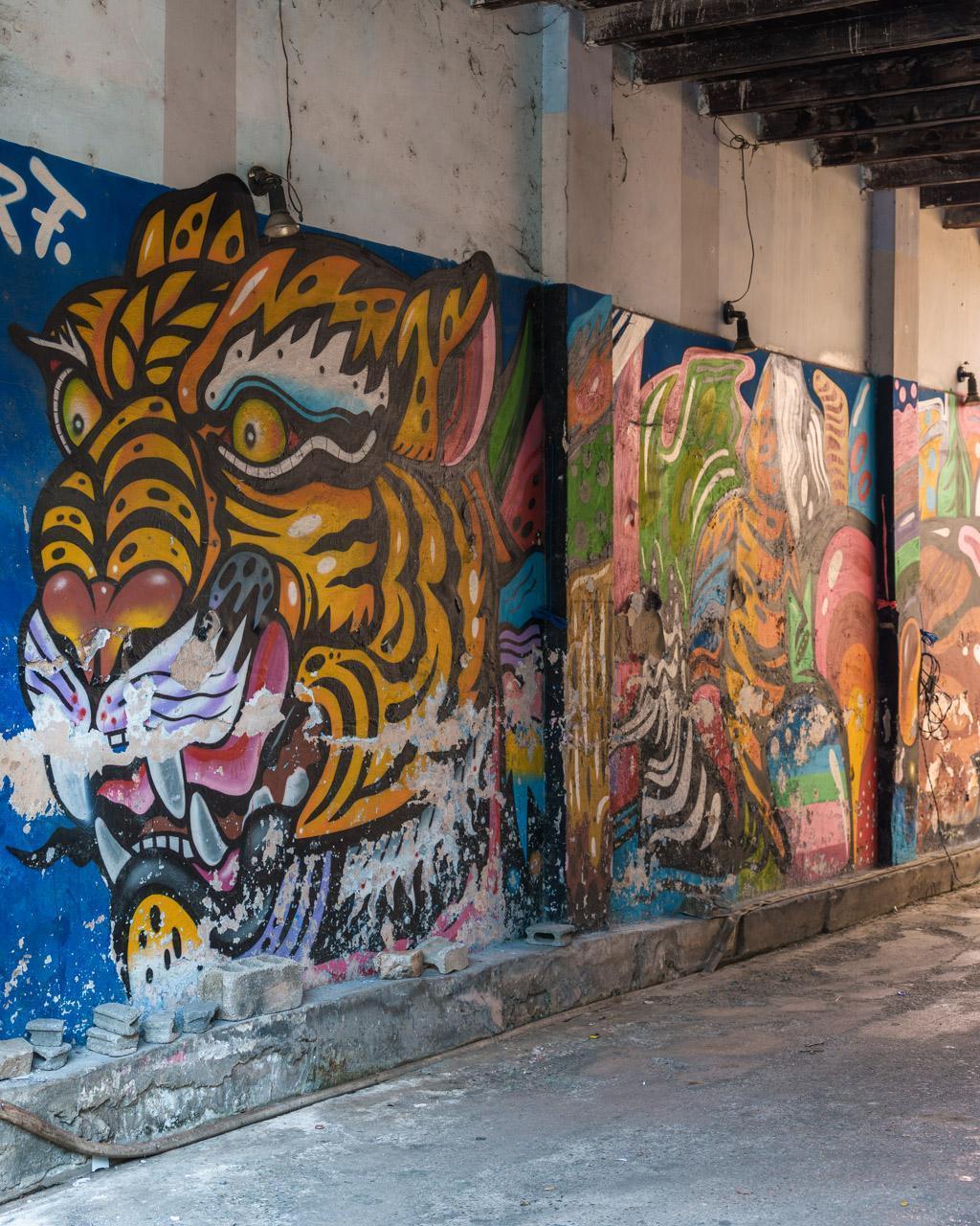 Street art with tiger
