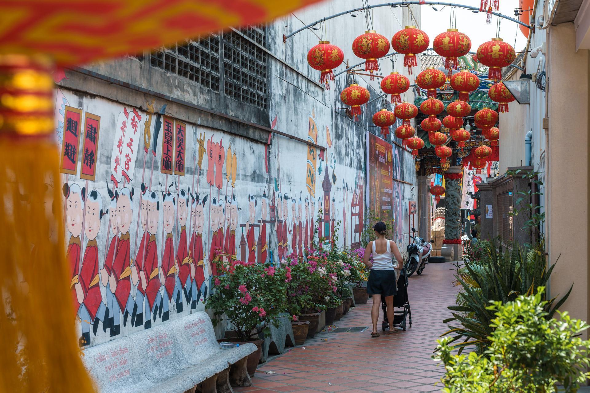 Walkway leading to Shrine of the Serene Light in Phuket Old Town