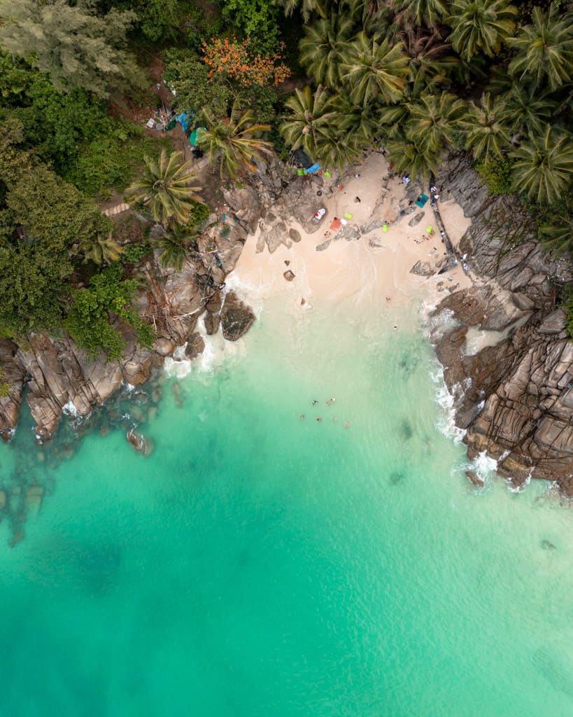 Freedom Beach drone image, top down