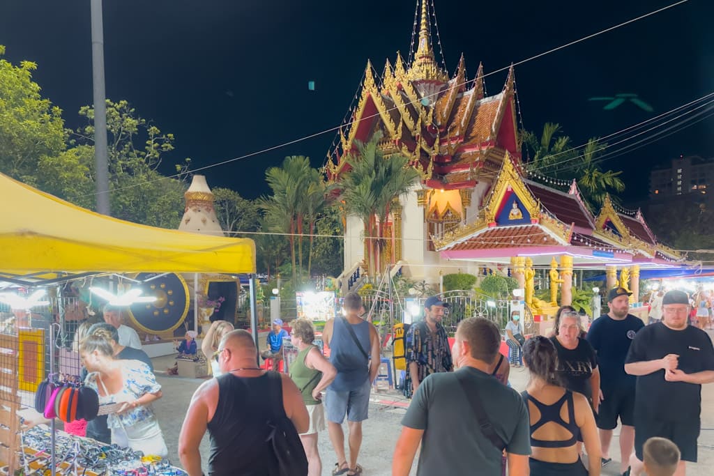 Karon Temple Market in the evening