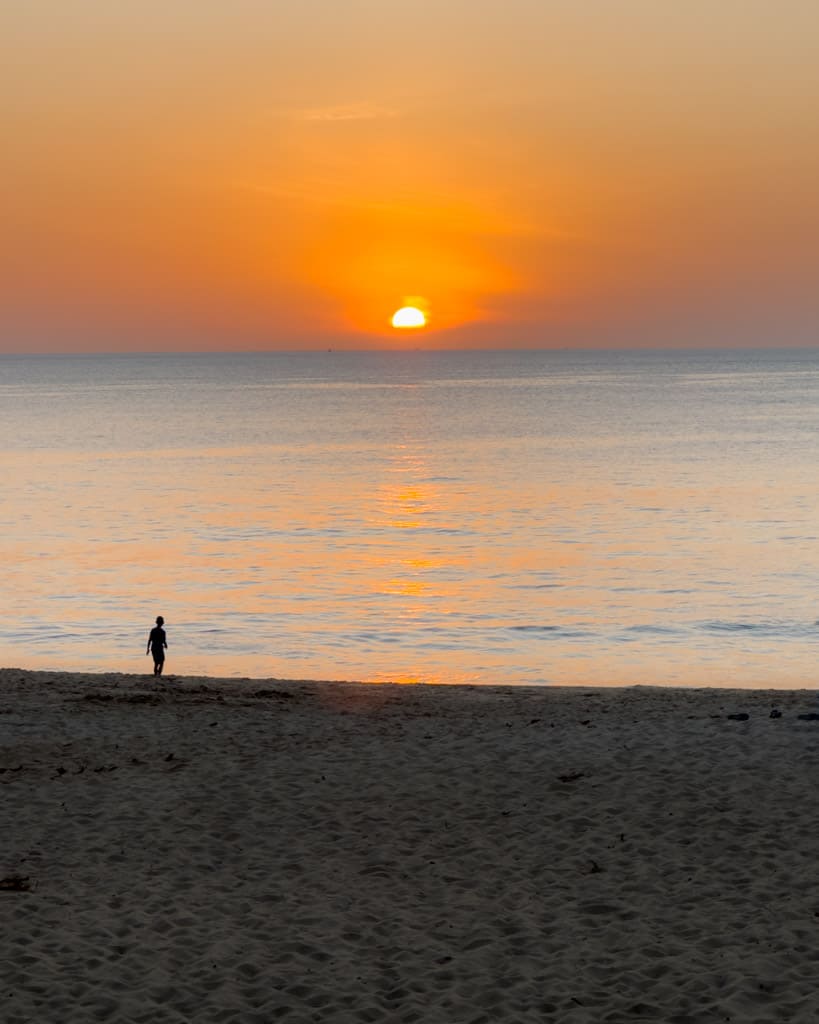 Dinner with a view of the sunset on Surin Beach