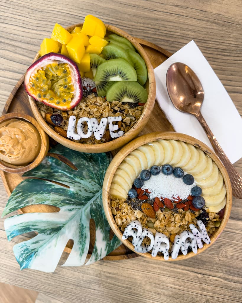Delicious smoothie bowls from Fruit Fusion at Kamala Beach
