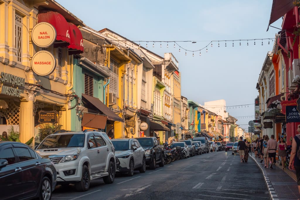 The nice colourful houses in Phuket Old Town