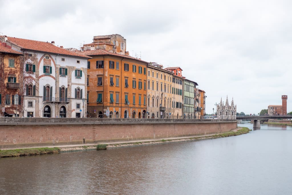 Pisa city and the Arno river