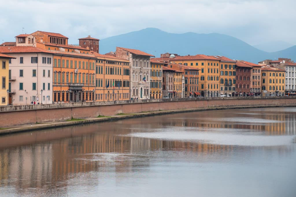 Pisa city and the Arno river