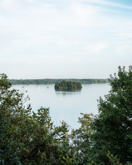 Plön lake view through trees