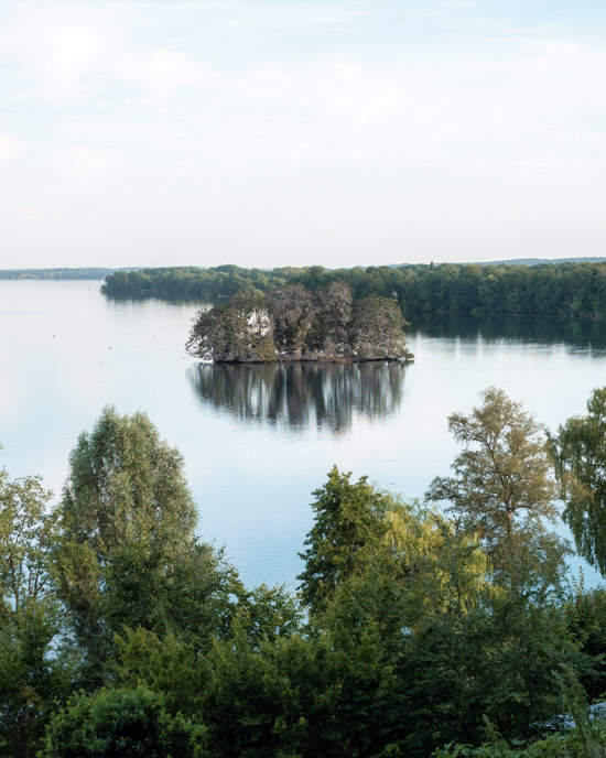 Large Plön Lake with island and greenery