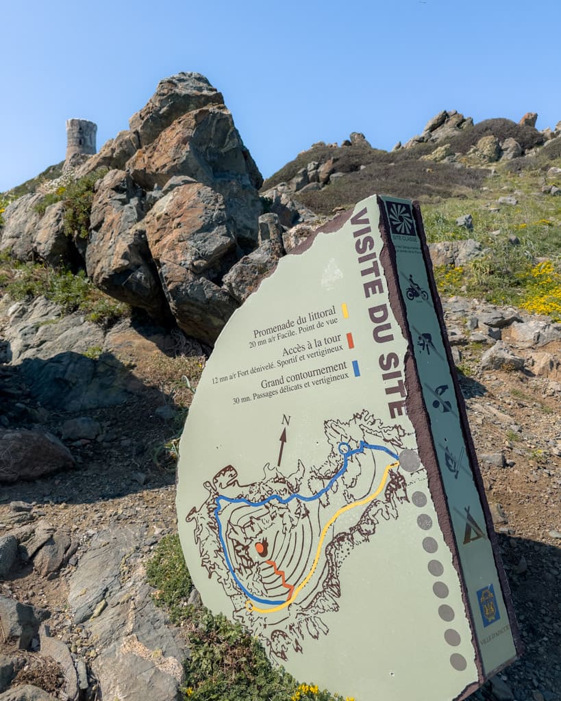 Map of trails at Pointe de la Parata