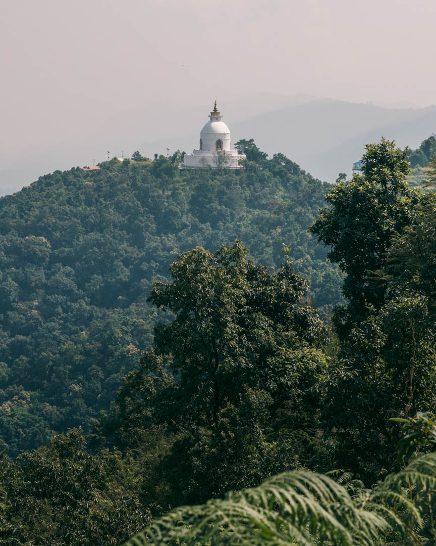 The World Peace Pagoda in Pokhara, Nepal