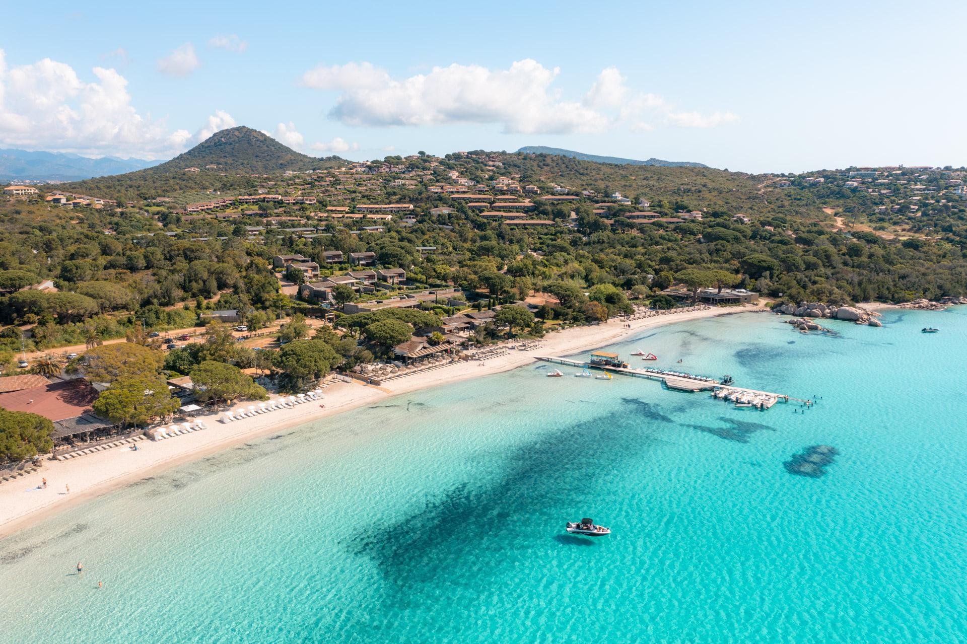 Plage de Santa Giulia seen from the drone