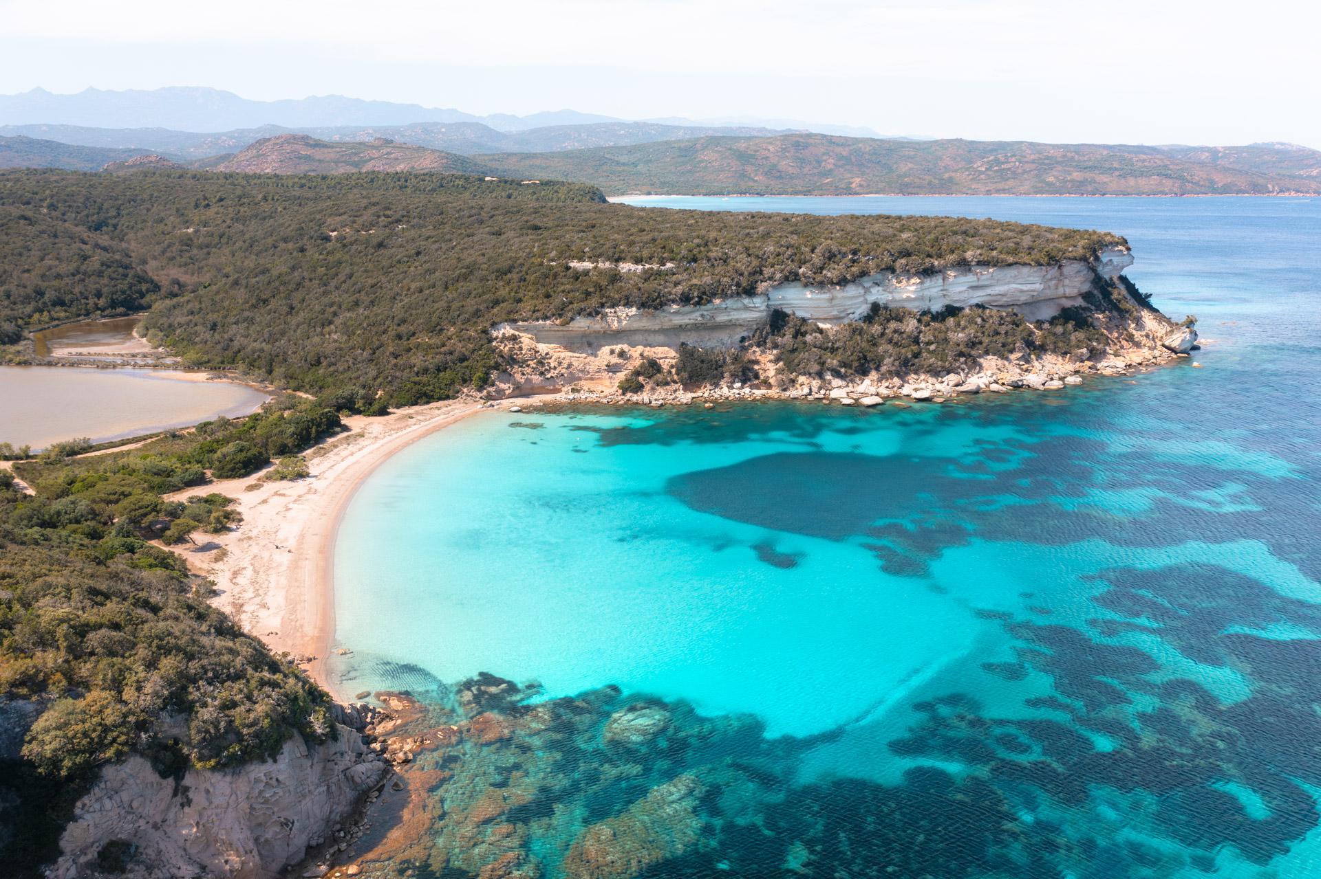Plage de Canetto seen from the air