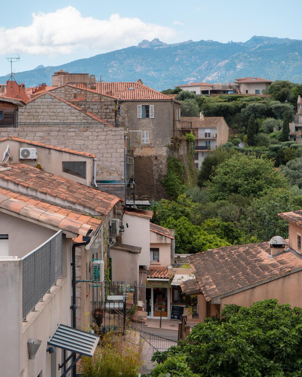 Porto-Vecchio houses and mountains