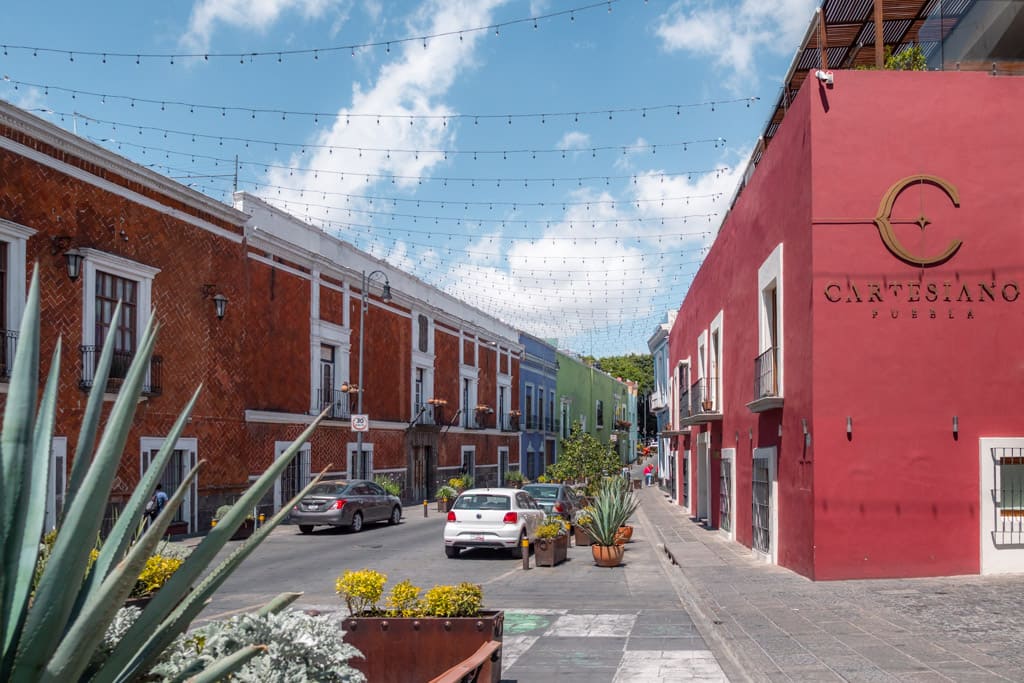 Cartesiano Boutique Hotel street in Puebla