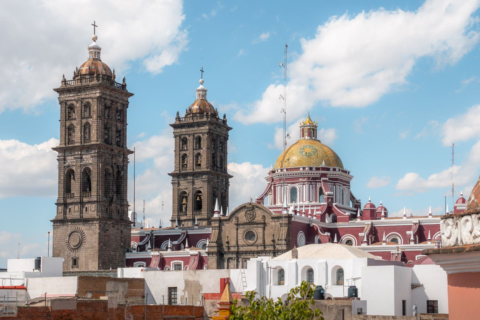Views from the outdoor terrace at Museo Amparo in Puebla