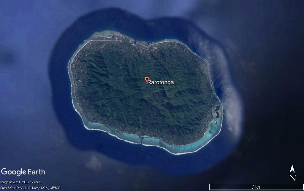 Rarotonga on Google Earth