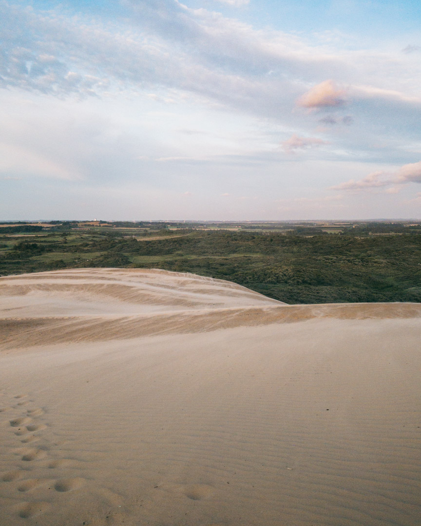 The view of the landscape from the sandy hills