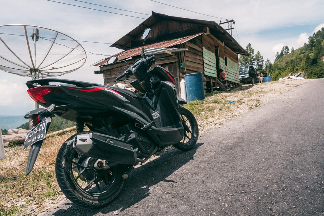 Our rental scooter on Samosir