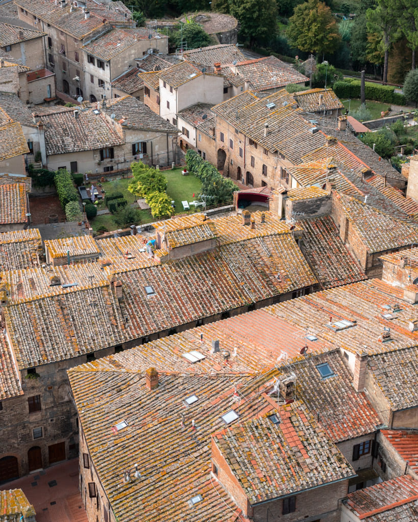 Roofs of San Gimignano seen from Torre Grossa