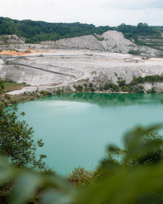 The vivid Lägerdorf quarry with turquoise water