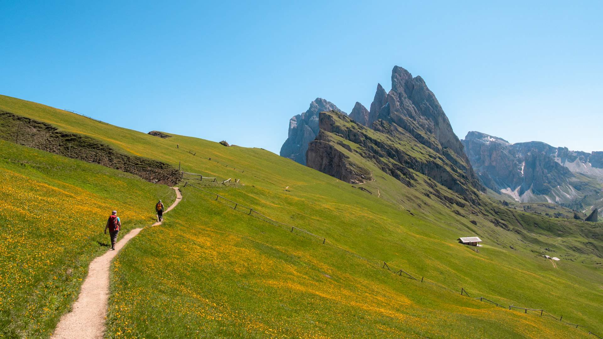 Path to famous viewpoint on Seceda