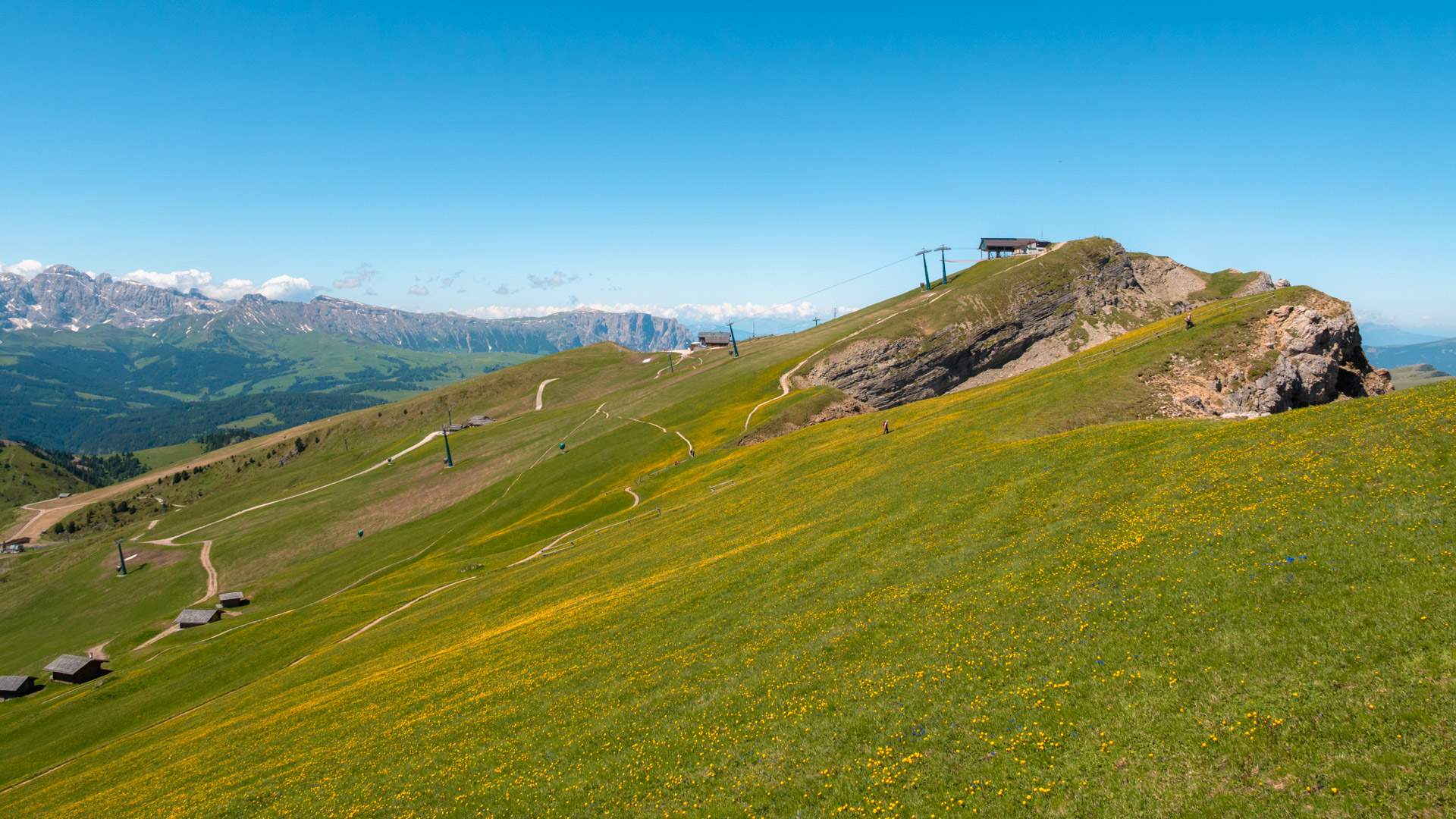 The top station at Seceda in the Dolomites