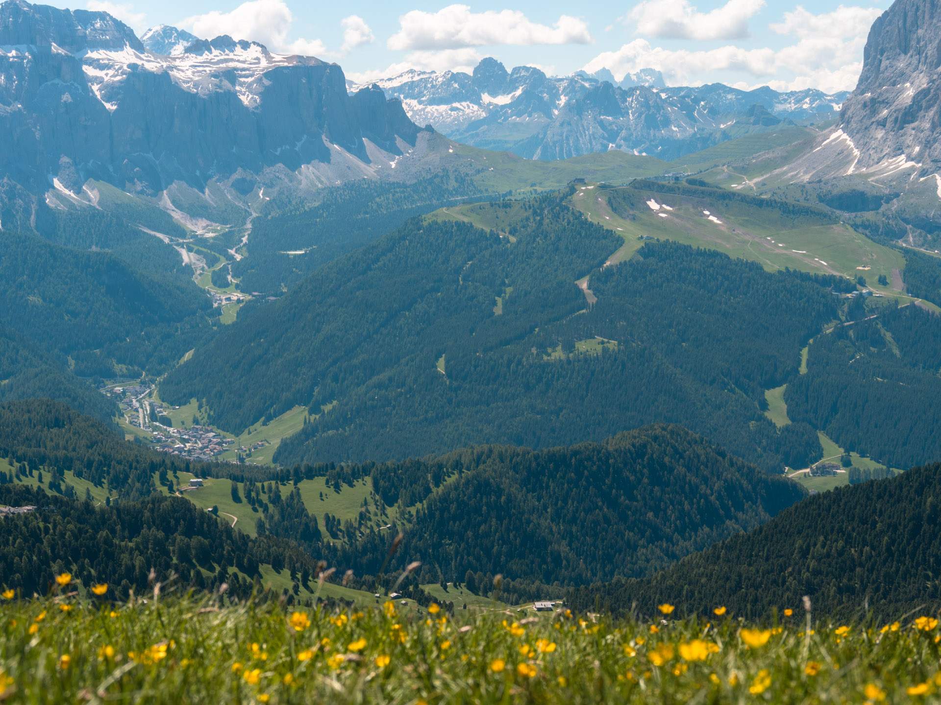 View from Seceda in the Dolomites